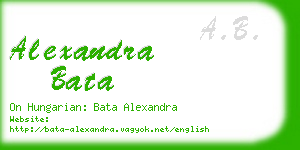 alexandra bata business card